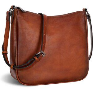 Compact Leather Shoulder Bag with Adjustable Strap - Daily Essentials Carrier